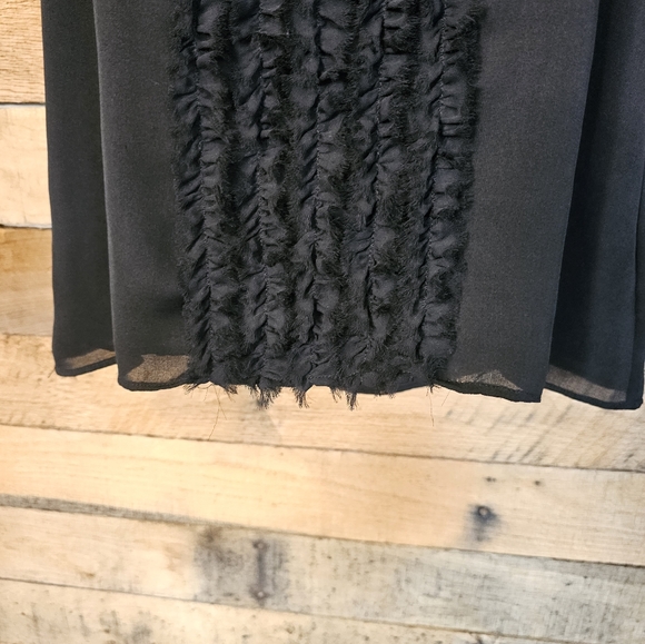 Michael Kors women's black ruffle front tank top size 8P - Picture 6 of 13